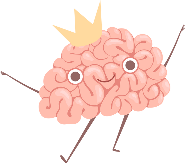 Brain cartoon Happy cartoon mascot in action poses