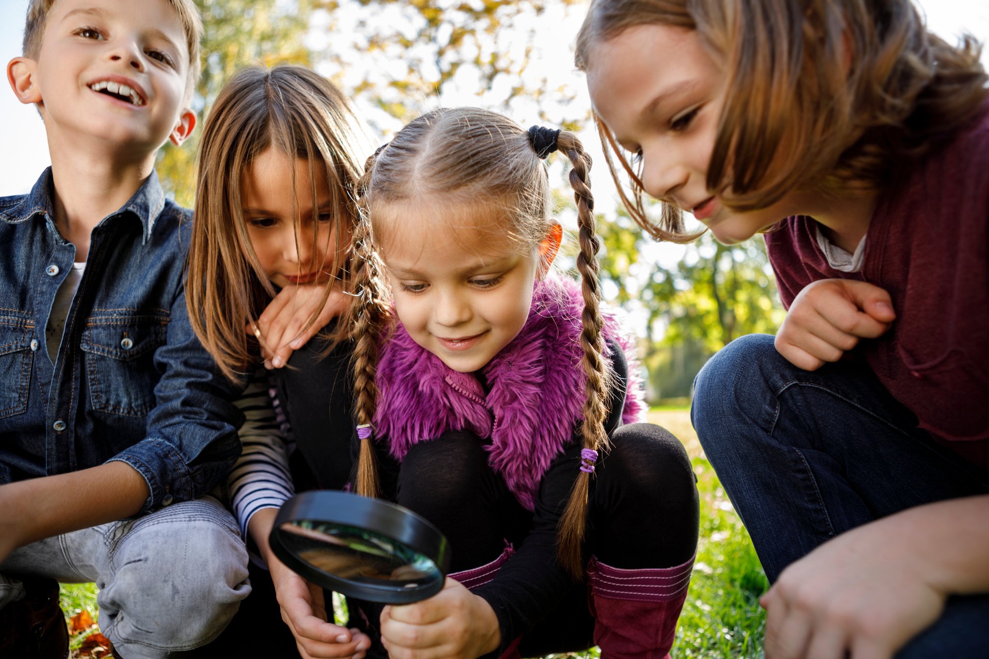 Children exploring nature